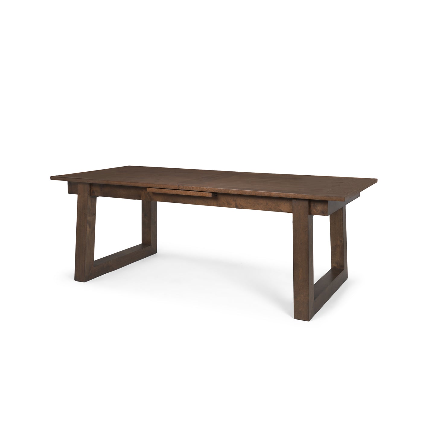 Takota Dark Brown Rectangular Oak Wood w/ Birch Wood Legs Extendable Dining Table