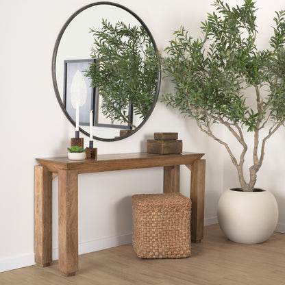 Sapphira Brown Wood Tapered Top Console Table