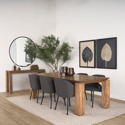 Sapphira Brown Wood Tapered Top Rectangular Dining Table