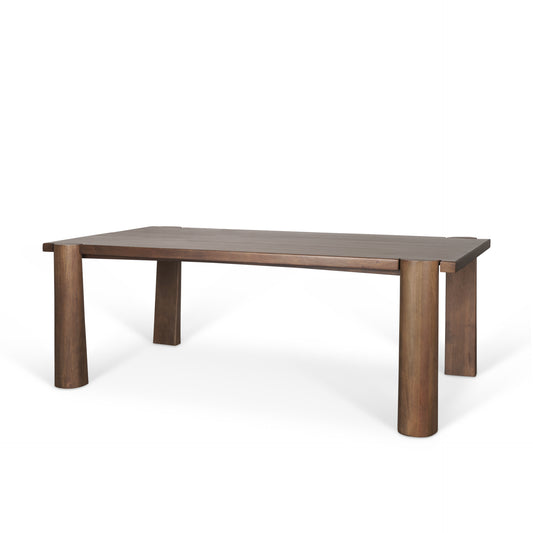 Tammar Rectangular Brown Wood Dining Table with Tapered Legs for a Stylish and Modern Dining Experience