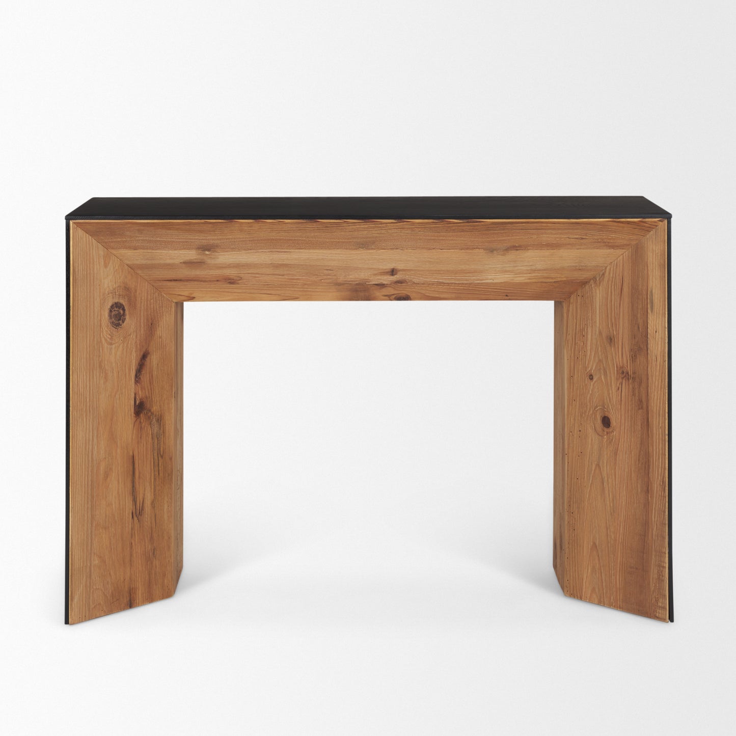 Tabor Natural Wood w/ Black Oak Waterfall Console Table