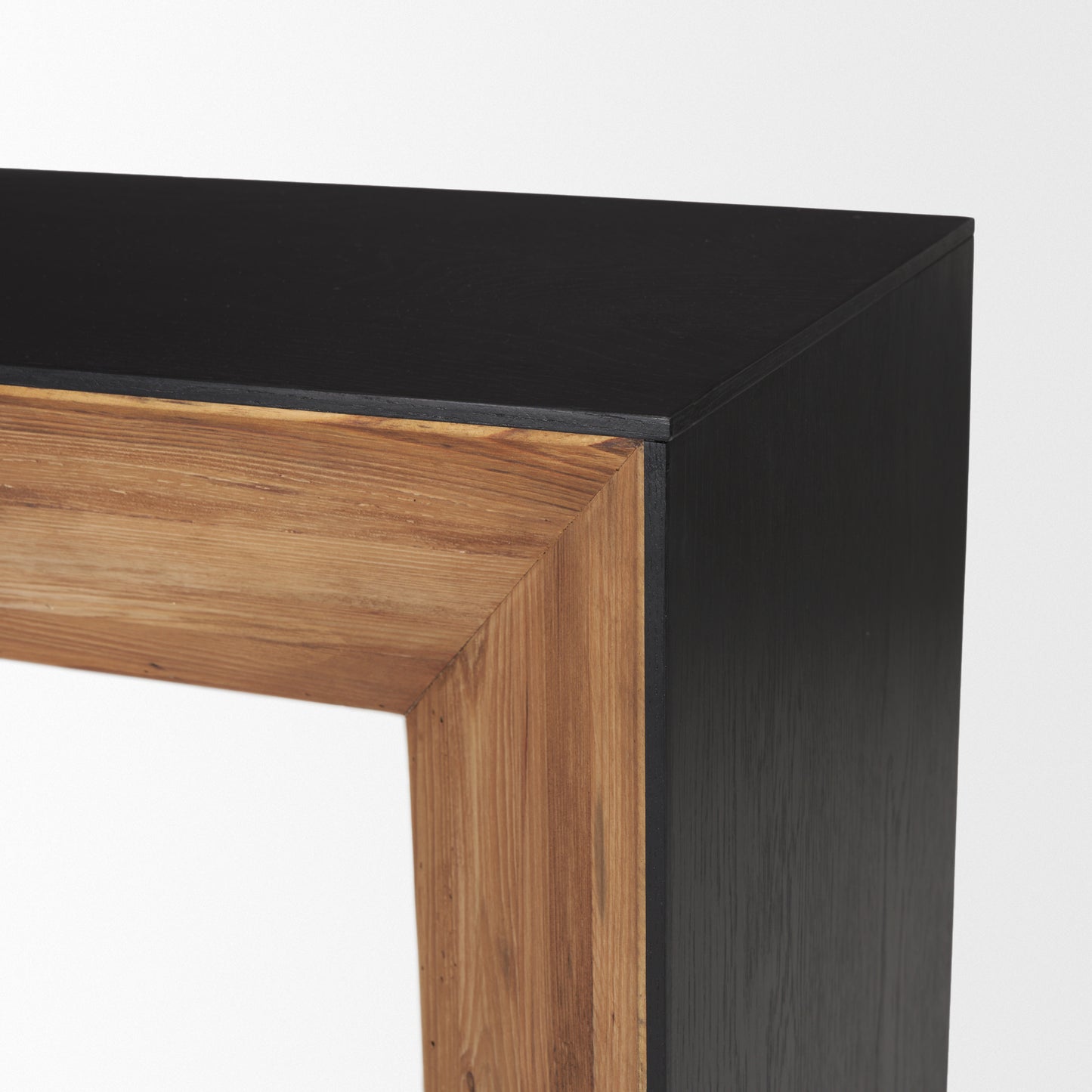 Tabor Natural Wood w/ Black Oak Waterfall Console Table