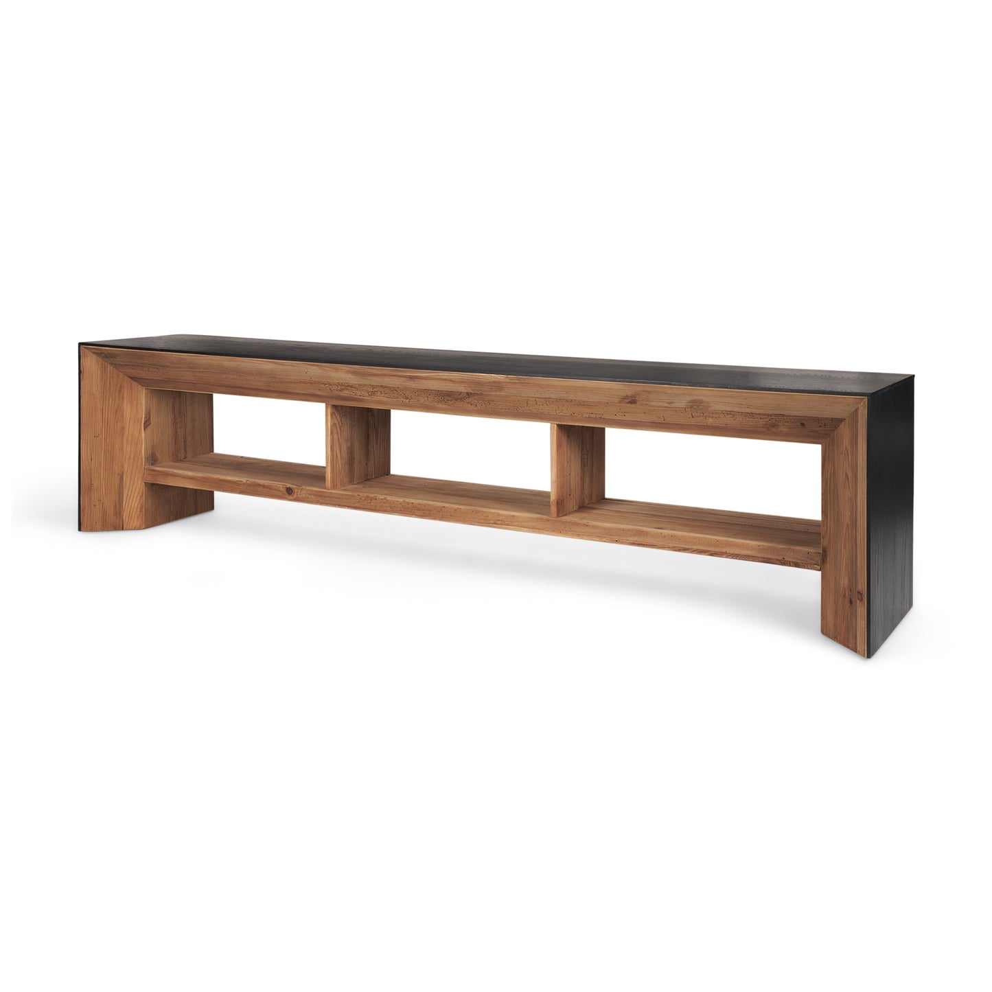 Tabor Natural Wood w/ Black Oak Waterwall Media Console