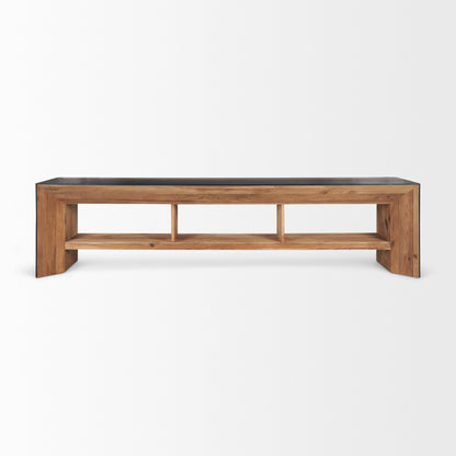 Tabor Natural Wood w/ Black Oak Waterwall Media Console