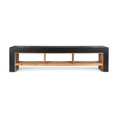 Tabor Natural Wood w/ Black Oak Waterwall Media Console