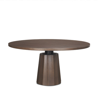 Swanson 60" Dark Brown Wood Round Pedestal Dining Table