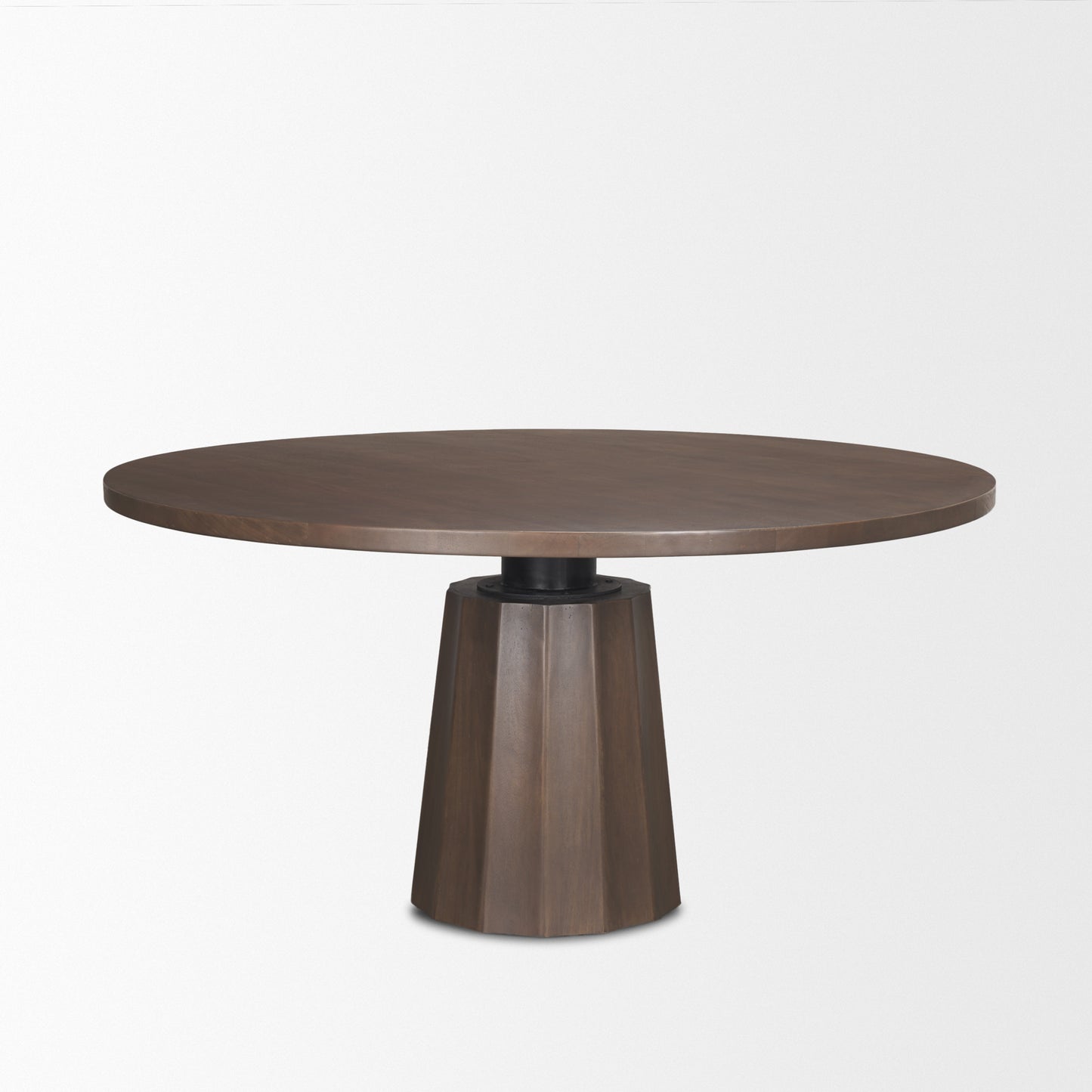 Swanson 60" Dark Brown Wood Round Pedestal Dining Table