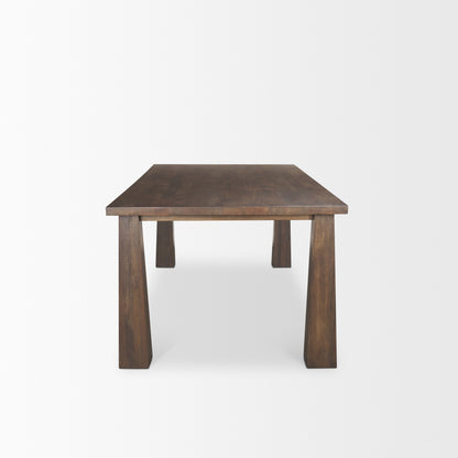 Wolcott Rectangular Dark Brown Solid Wood Dining Table for a Classic and Elegant Dining Experience