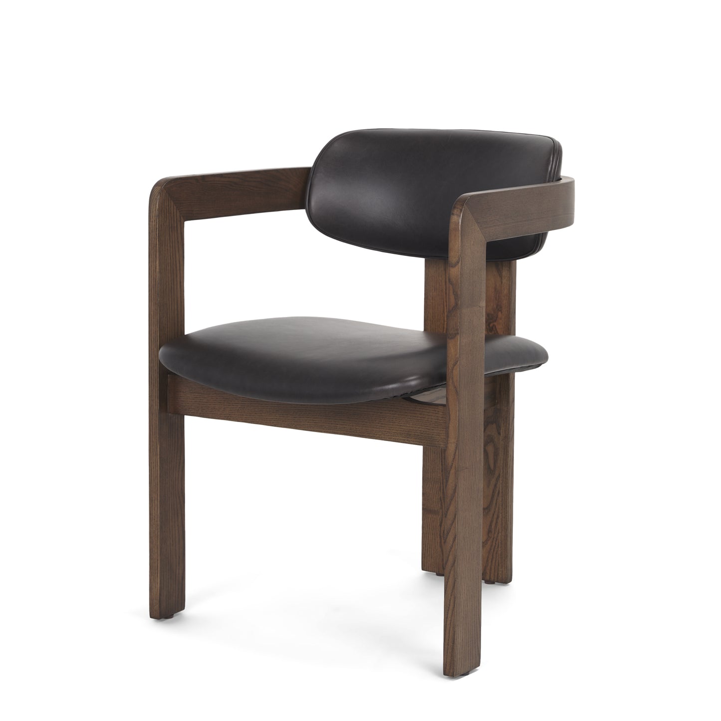 Shiro Medium Brown w/ Espresso Brown Leather Dining Chair