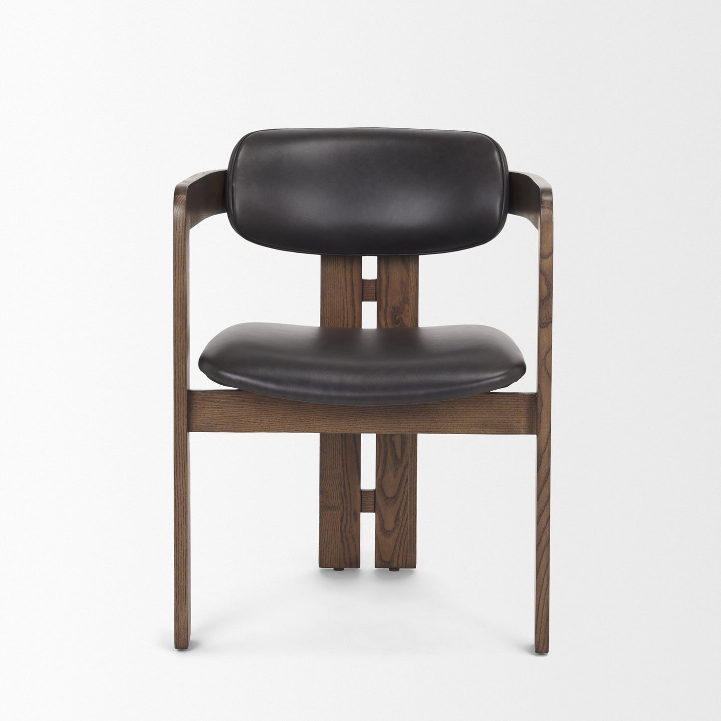 Shiro Medium Brown w/ Espresso Brown Leather Dining Chair