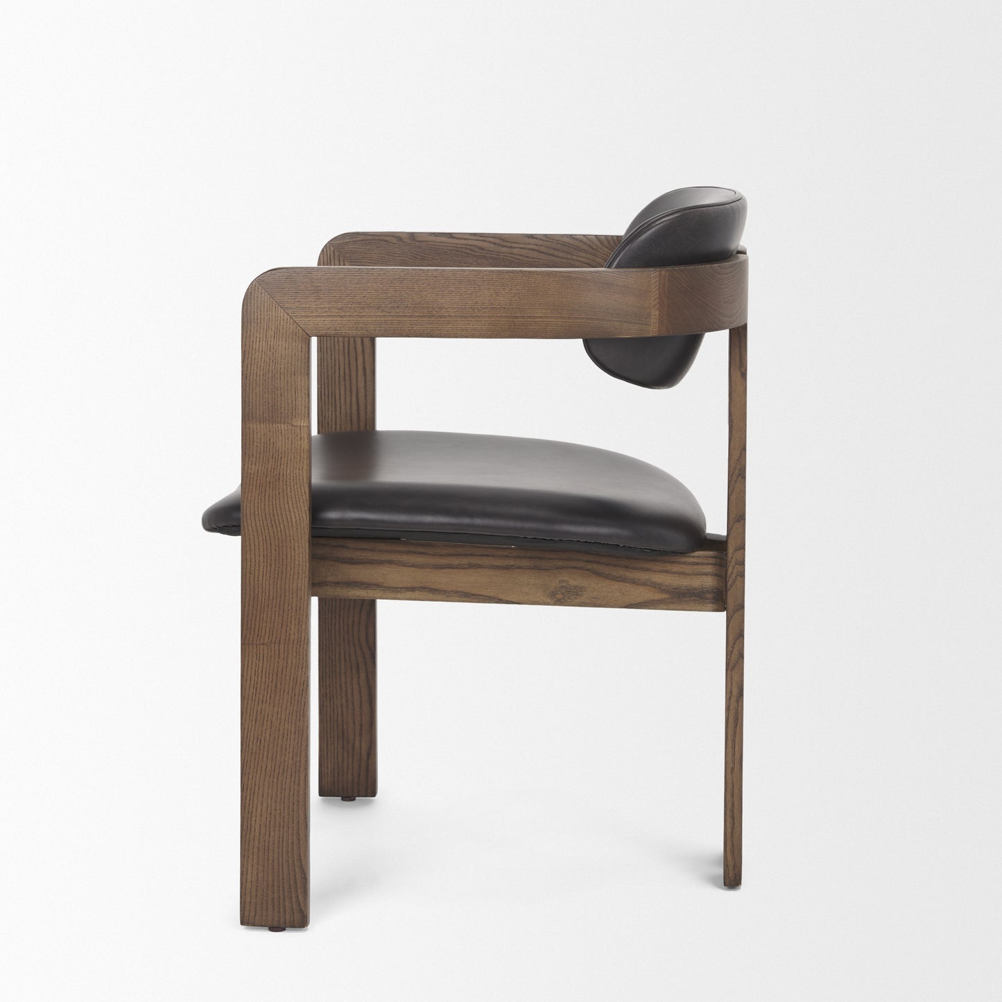 Shiro Medium Brown w/ Espresso Brown Leather Dining Chair