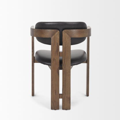 Shiro Medium Brown w/ Espresso Brown Leather Dining Chair