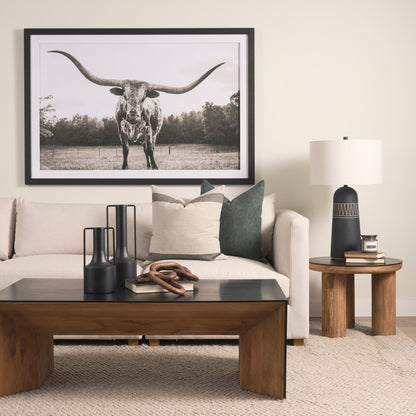 Tabor Natural Wood w/ Black Oak Waterfall Coffee Table