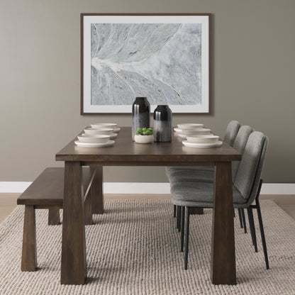 Wolcott Rectangular Dark Brown Solid Wood Dining Table for a Classic and Elegant Dining Experience