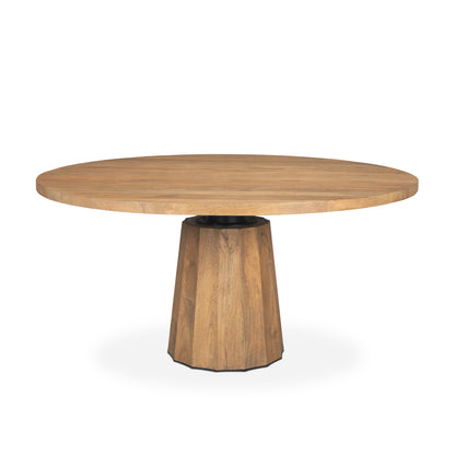 Swanson 60" Dark Brown Wood Round Pedestal Dining Table