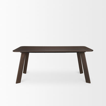 Welborn 72" Dark Brown Wood Rectangular Dining Table for a Sophisticated and Durable Dining Experience