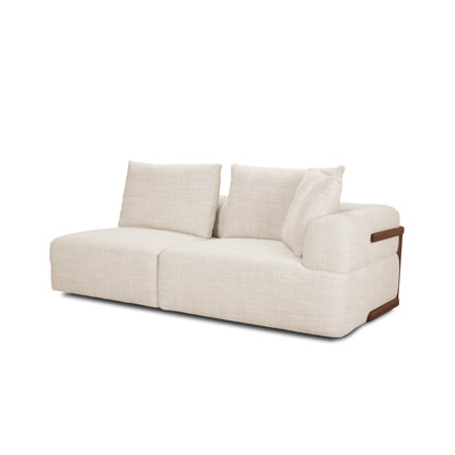 Warner Oatmeal 2 Piece Long Sofa Set