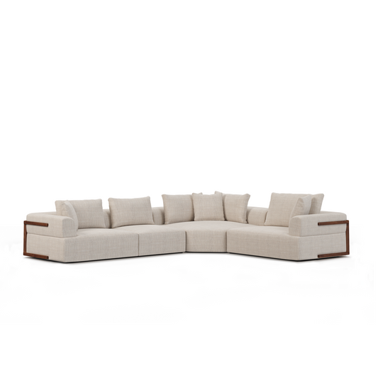 Warner Oatmeal 3 Piece Sofa Set w/Corner Piece