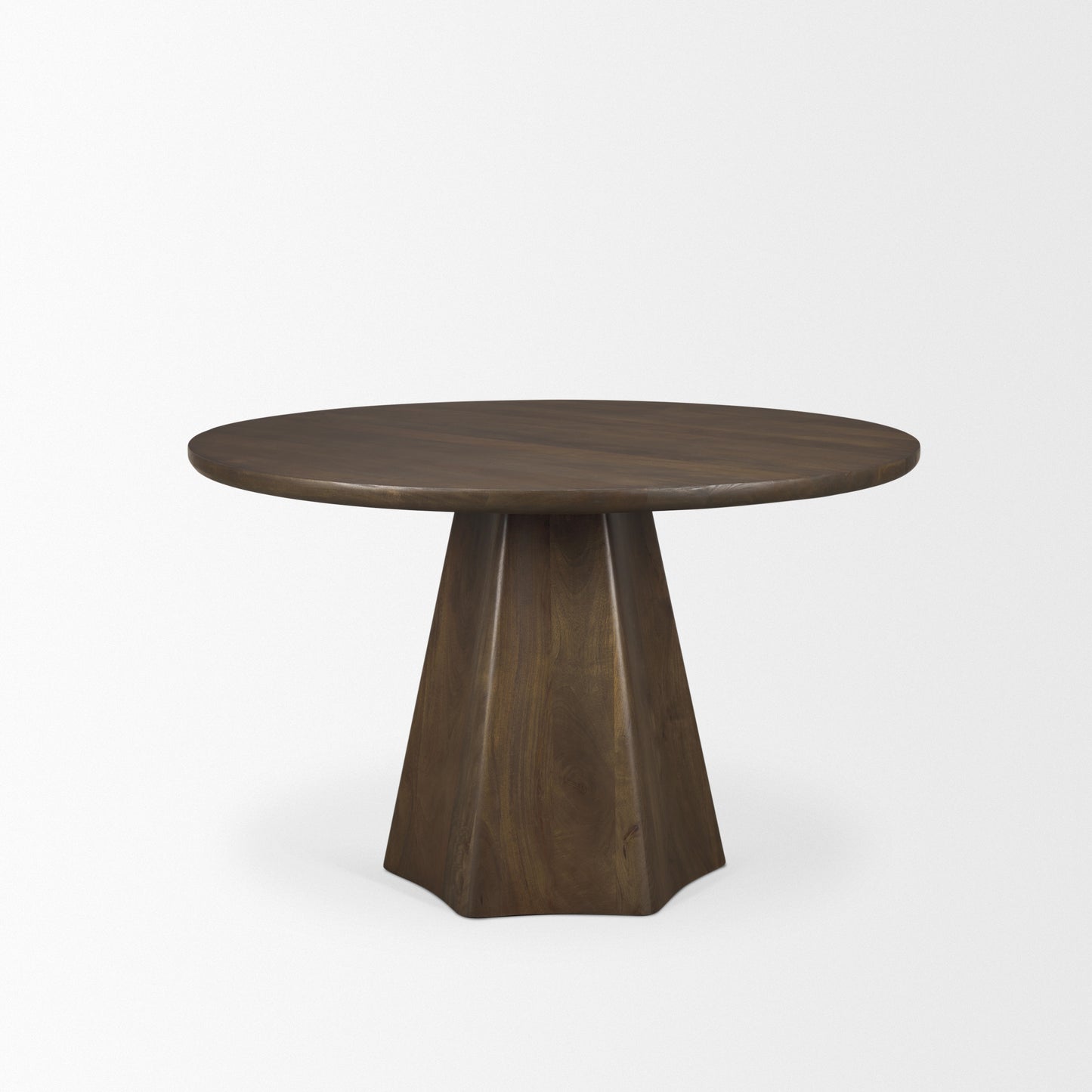 Jovani 48" Solid Dark Brown Mango Wood Round Dining Table