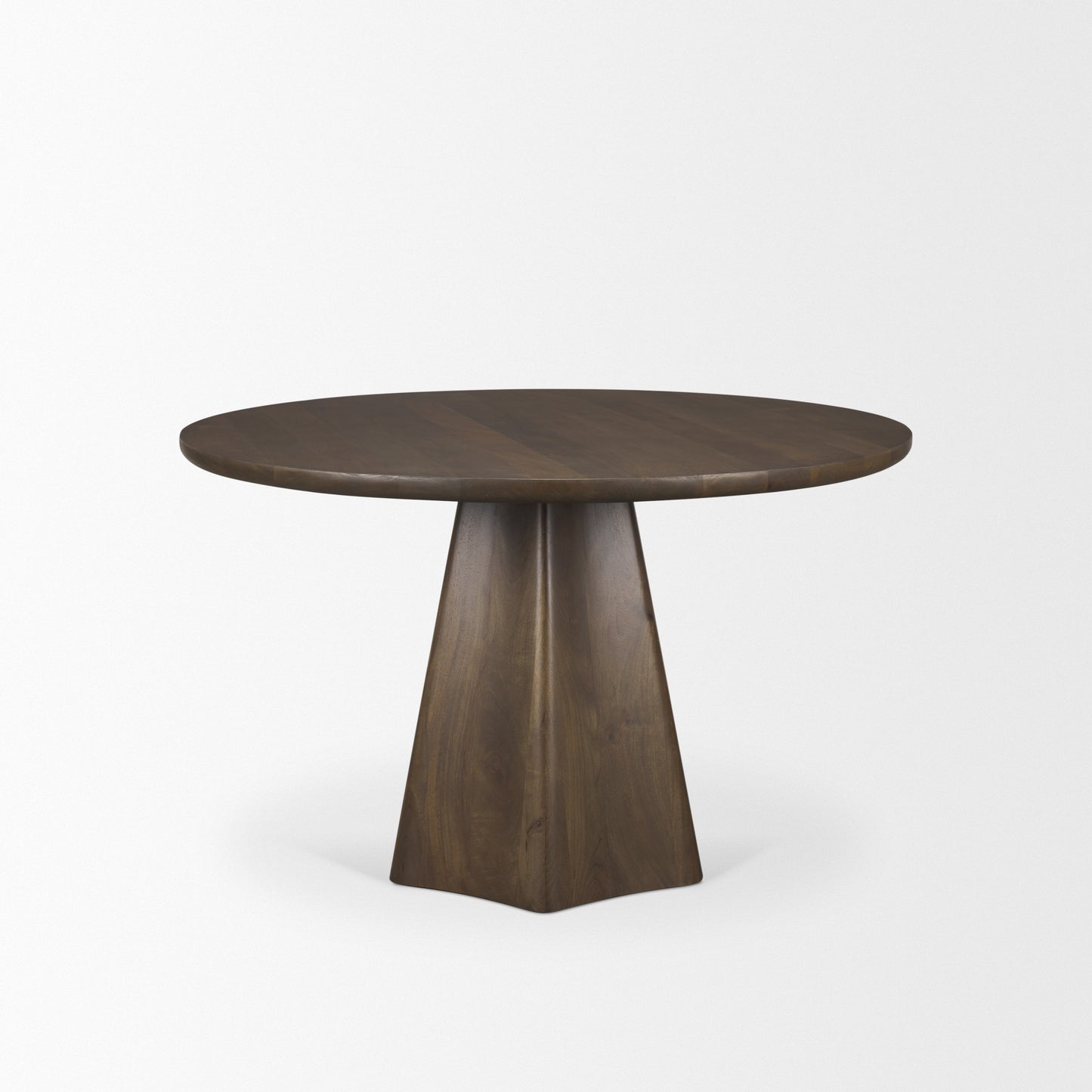 Jovani 48" Solid Dark Brown Mango Wood Round Dining Table