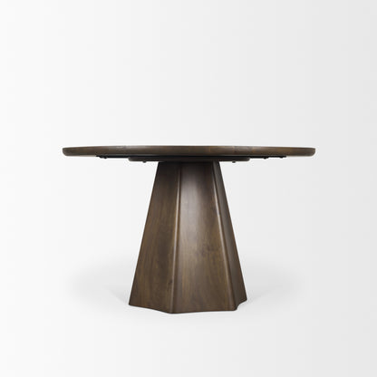 Jovani 48" Solid Dark Brown Mango Wood Round Dining Table