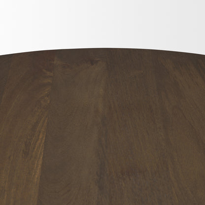 Jovani 48" Solid Dark Brown Mango Wood Round Dining Table