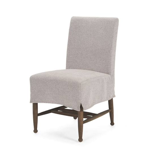 Whitley Gray Performance Fabric Dining Chair Set of 2 with Oak Wood Frame for Elegant Dining Spaces