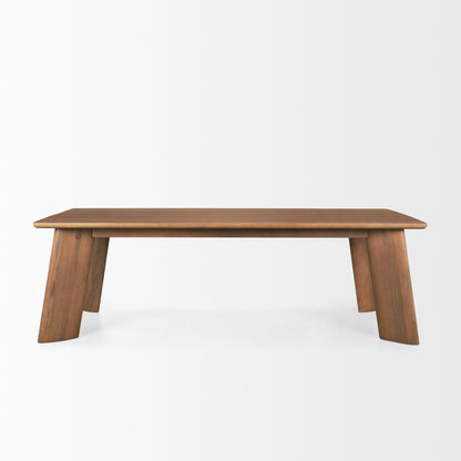 Jonan Brown Solid Mango Wood Dining Table – Rectangular Rustic Design