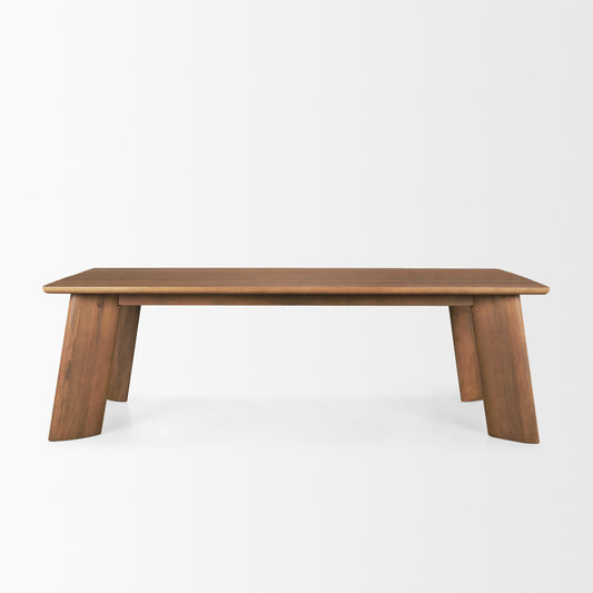 Jonan Brown Solid Mango Wood Dining Table – Rectangular Rustic Design