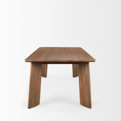 Jonan Brown Solid Mango Wood Dining Table – Rectangular Rustic Design