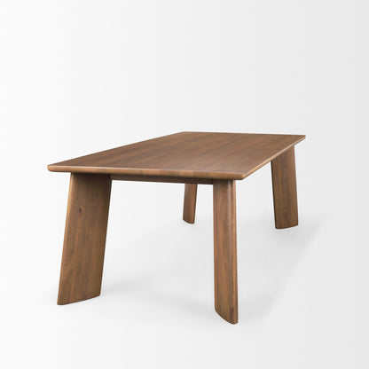 Jonan Brown Solid Mango Wood Dining Table – Rectangular Rustic Design
