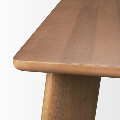 Jonan Brown Solid Mango Wood Dining Table – Rectangular Rustic Design