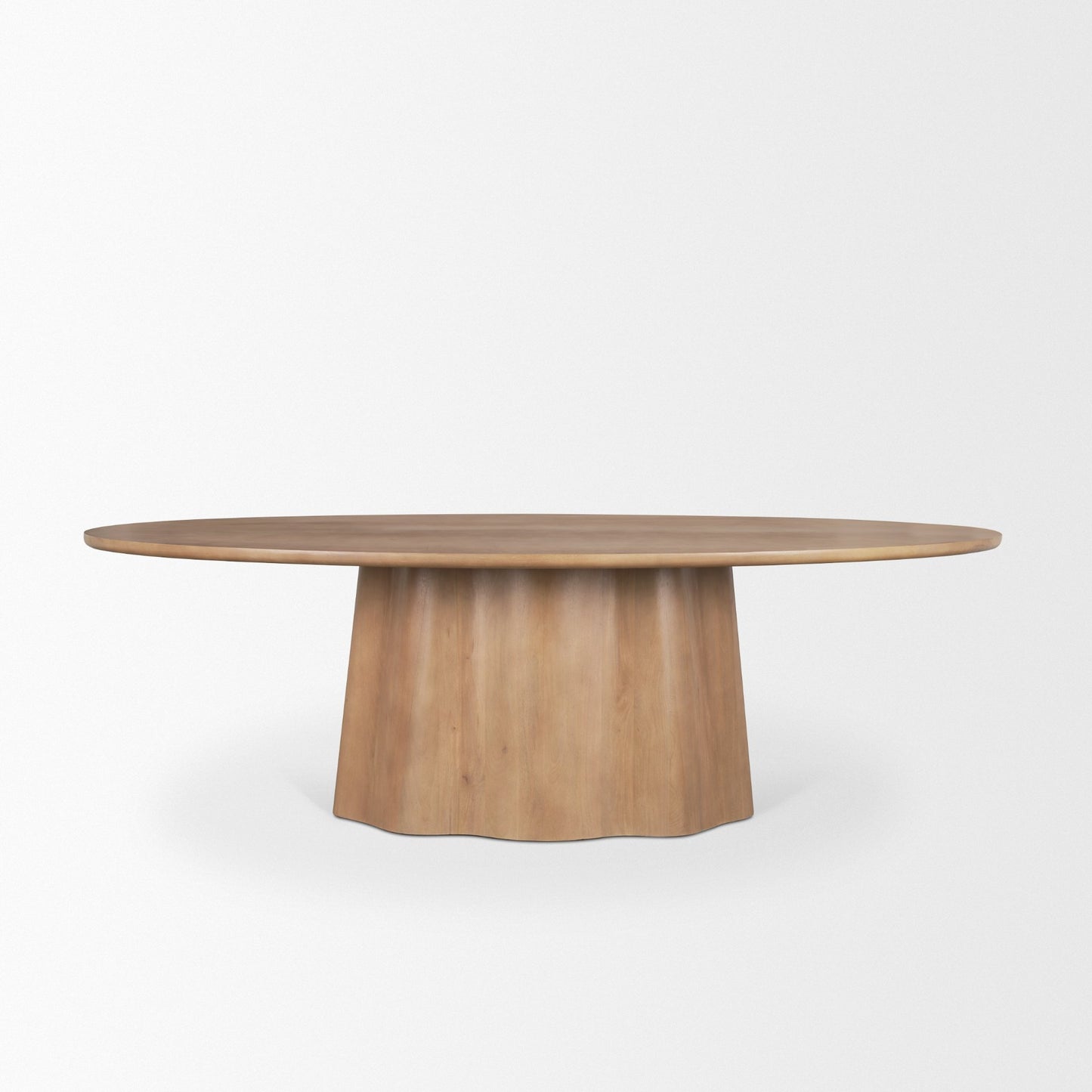 Jovani 94" Solid Light Brown Mango Wood Oval Dining Table