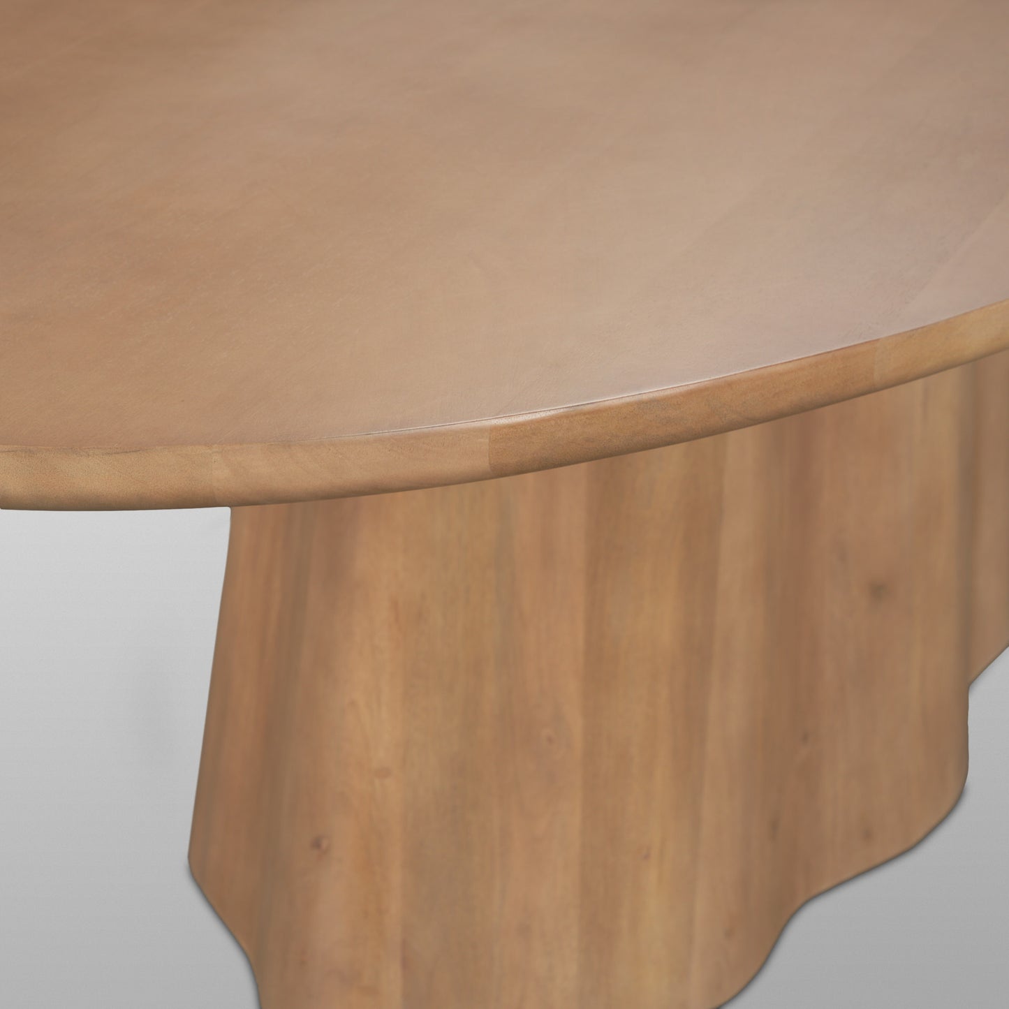 Jovani 94" Solid Light Brown Mango Wood Oval Dining Table