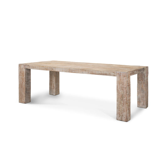 McArthur 84" Dining Table – Whitewash Reclaimed Wood Farmhouse Style
