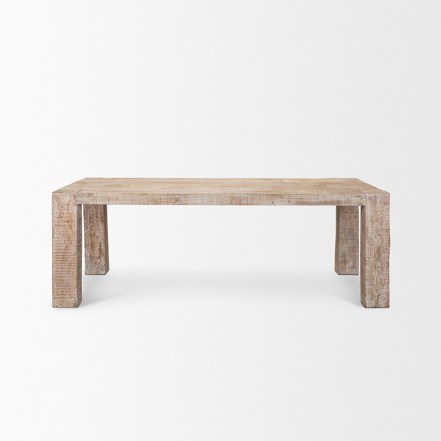 McArthur 84" Dining Table – Whitewash Reclaimed Wood Farmhouse Style