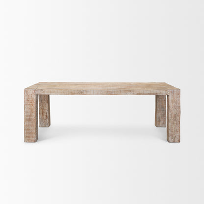 McArthur 84" Dining Table – Whitewash Reclaimed Wood Farmhouse Style