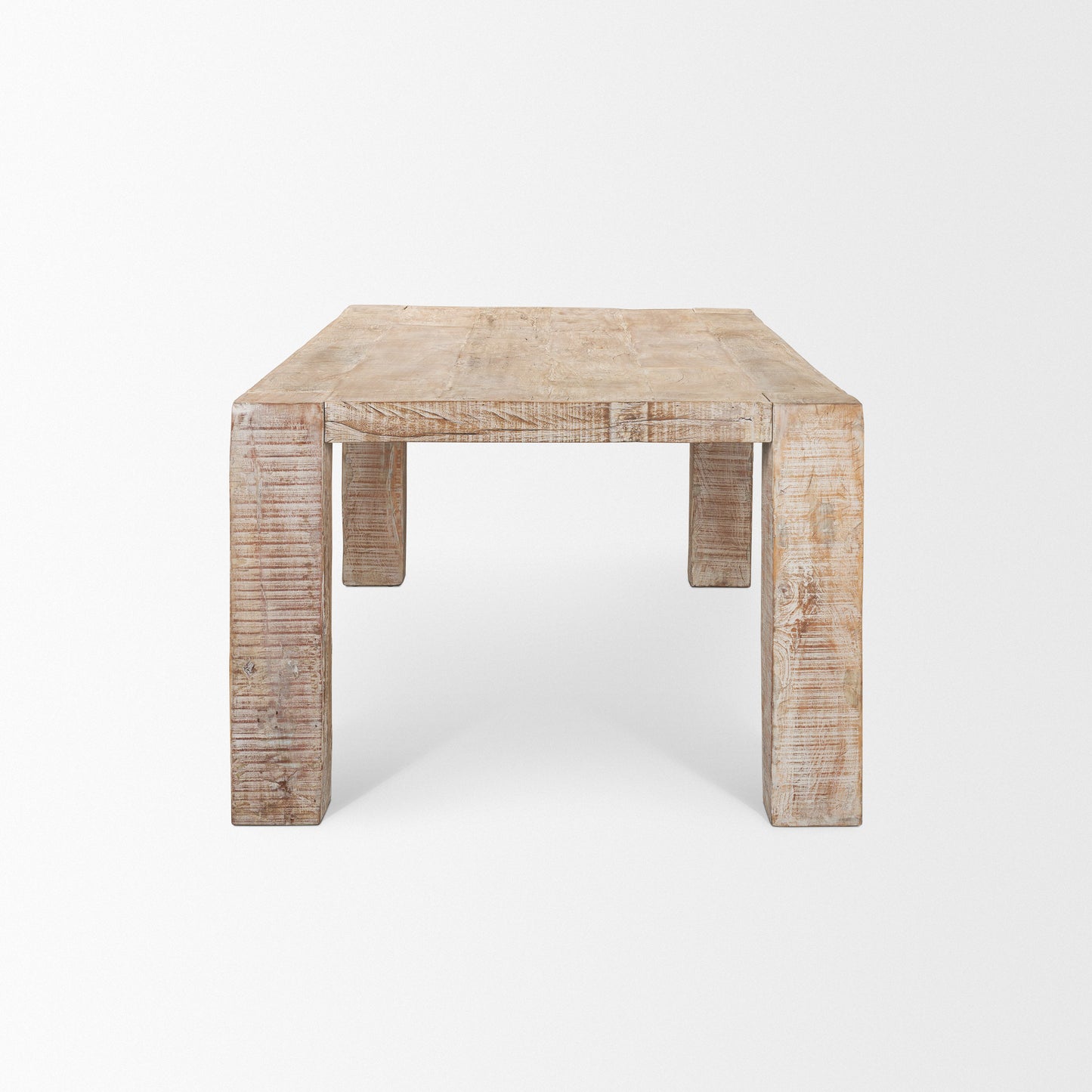 McArthur 84" Dining Table – Whitewash Reclaimed Wood Farmhouse Style