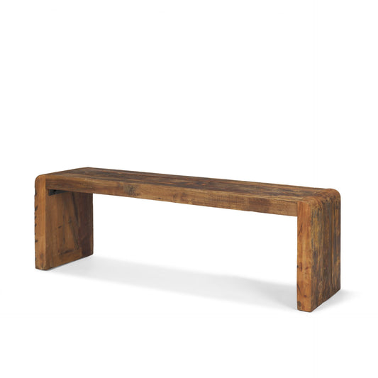 Estelle Rustic Brown Reclaimed Wood Bench - Unique and Sustainable Seating Solution