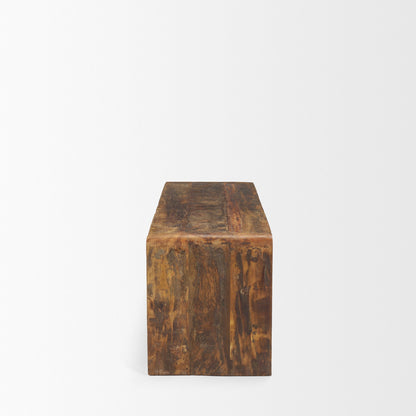Estelle Reclaimed Wood Bench – Rustic Brown Finish for Entryway or Dining