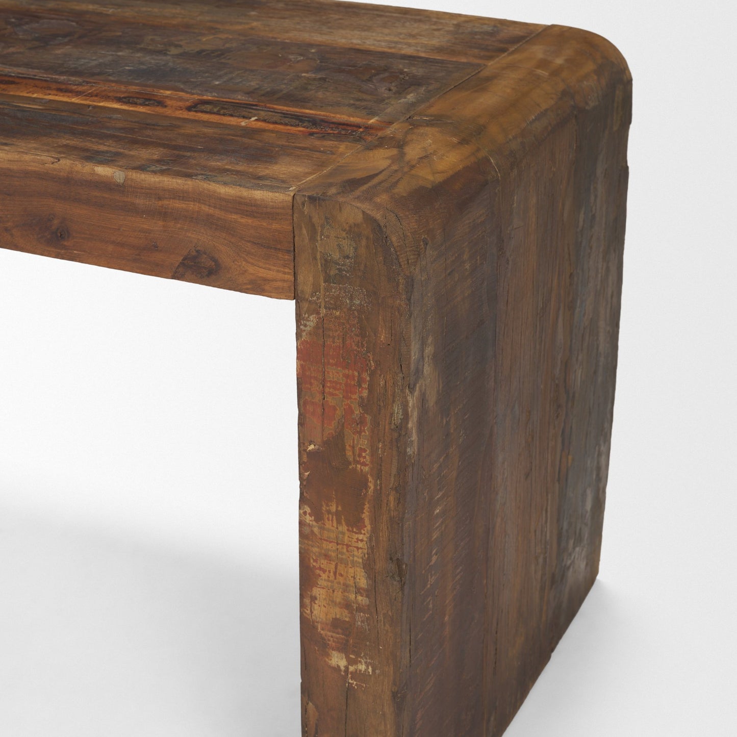 Estelle Reclaimed Wood Bench – Rustic Brown Finish for Entryway or Dining