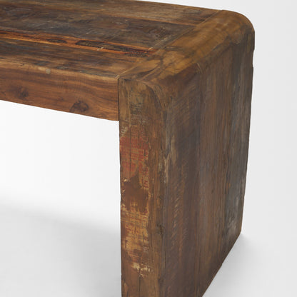 Estelle Reclaimed Wood Bench – Rustic Brown Finish for Entryway or Dining