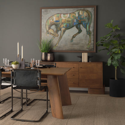 Jonan Brown Solid Mango Wood Dining Table – Rectangular Rustic Design