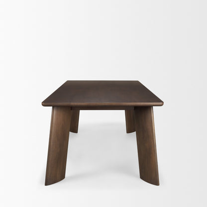 Jonan Brown Solid Mango Wood Dining Table – Rectangular Rustic Design