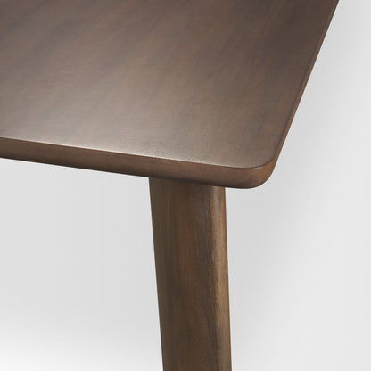 Jonan Brown Solid Mango Wood Dining Table – Rectangular Rustic Design