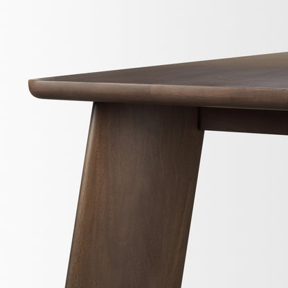 Jonan Brown Solid Mango Wood Dining Table – Rectangular Rustic Design