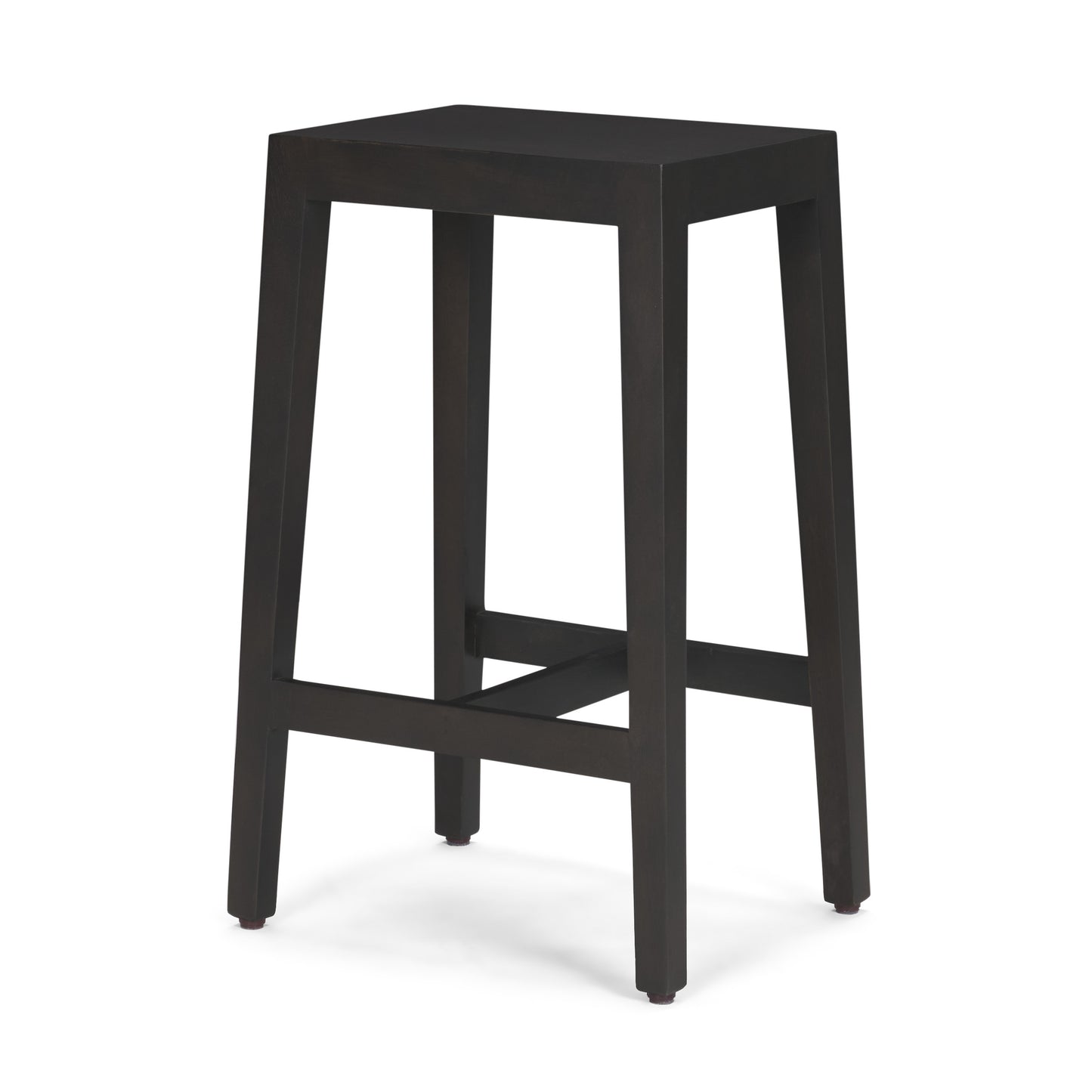 Colony Black‑Brown Solid Wood Counter Stool