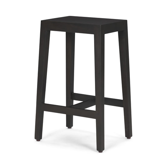 Colony Black‑Brown Solid Wood Counter Stool