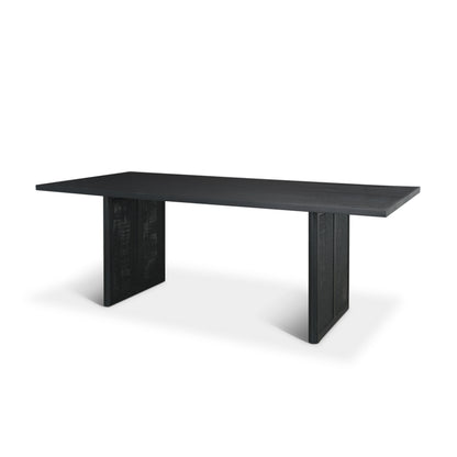 Grier Matte Black Mango Wood Dining Table with Cane Accents