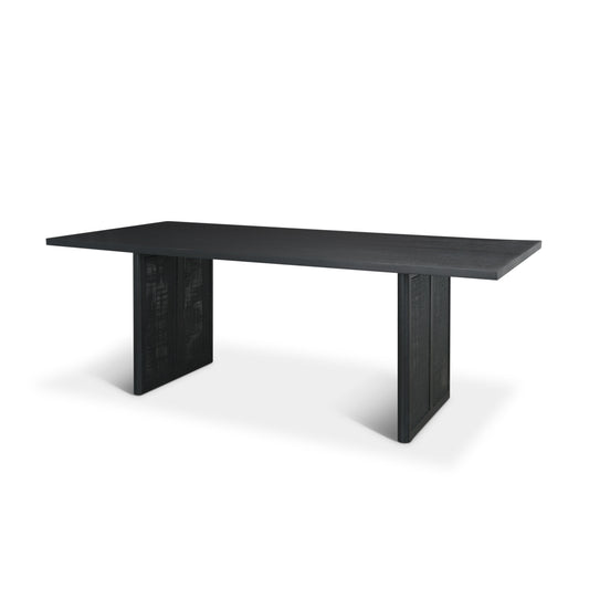Grier Matte Black Mango Wood Dining Table with Cane Accents